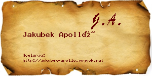 Jakubek Apolló névjegykártya